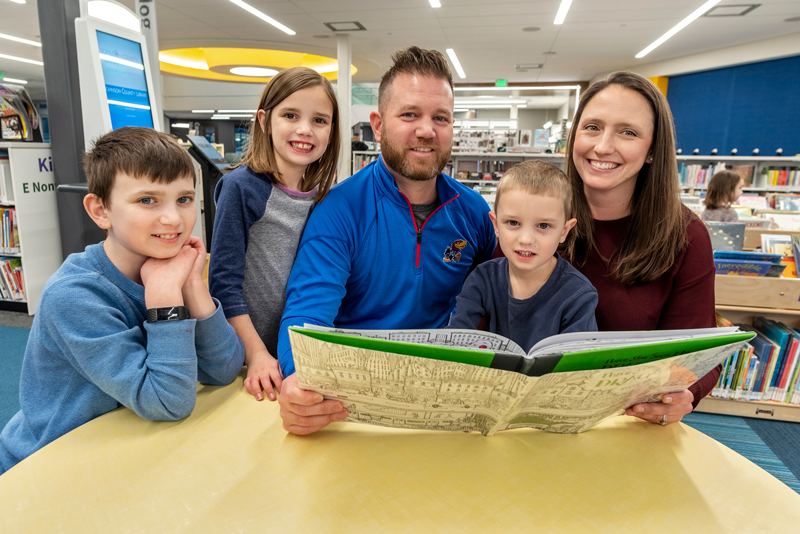 Family in a Johnson County Library